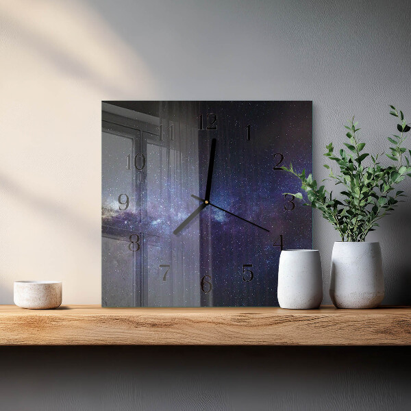 Wanduhr aus glas Galaxis