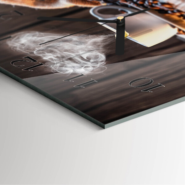 Wanduhr aus glas Kaffeeliebe