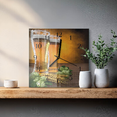 Wanduhr aus glas Gläser Bier