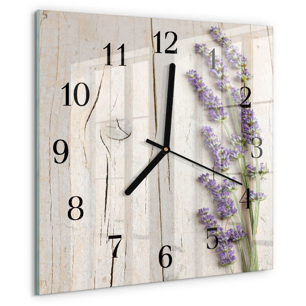 Wanduhr aus glas Lavendel