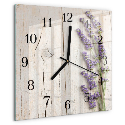 Wanduhr aus glas Lavendel