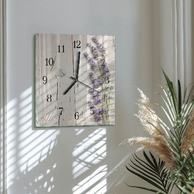 Wanduhr aus glas Lavendel