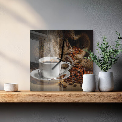 Wanduhr aus glas Kaffee
