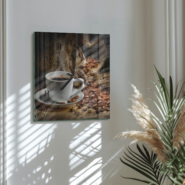 Wanduhr aus glas Kaffee