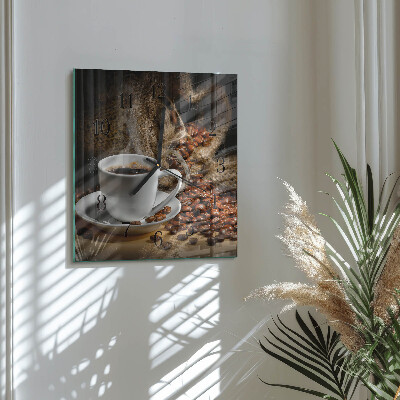 Wanduhr aus glas Kaffee
