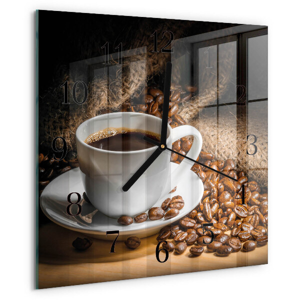 Wanduhr aus glas Kaffee