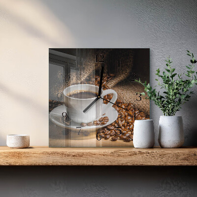 Wanduhr aus glas Kaffee