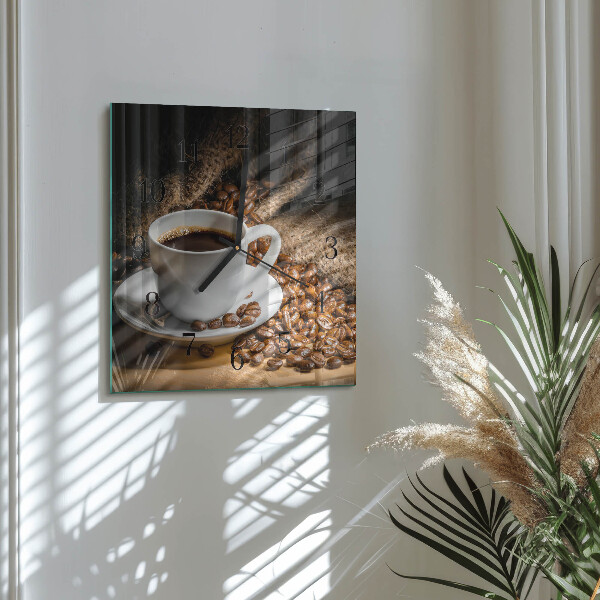 Wanduhr aus glas Kaffee