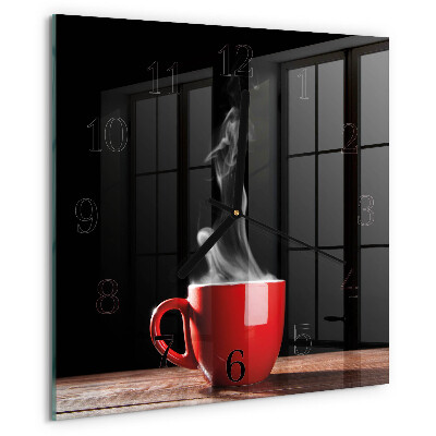 Wanduhr aus glas Tasse Kaffee