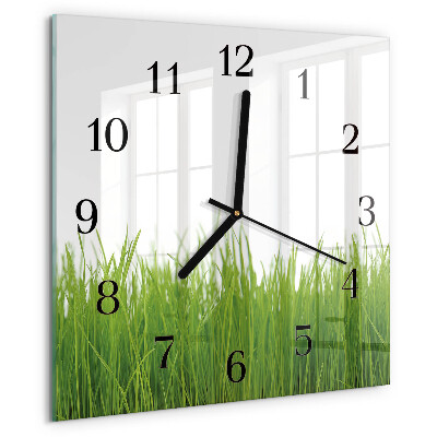 Wanduhr aus glas Gras