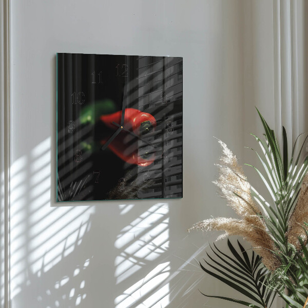 Wanduhr aus glas Pfeffer
