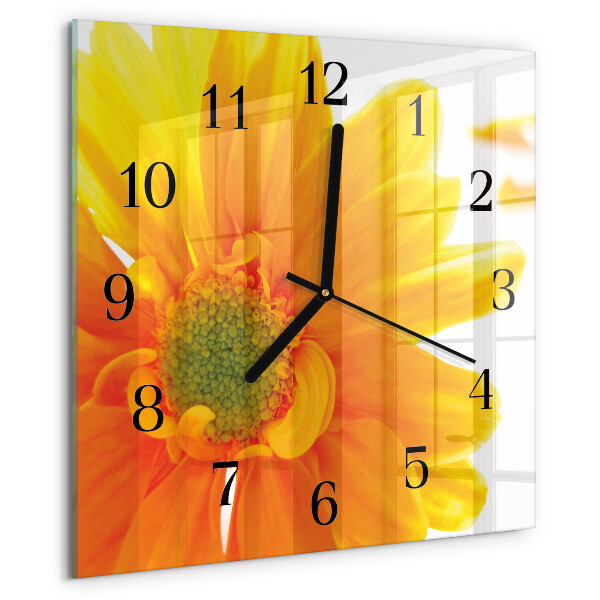 Wanduhr aus glas Blume