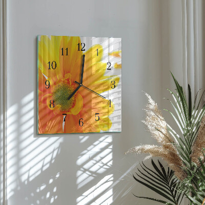 Wanduhr aus glas Blume