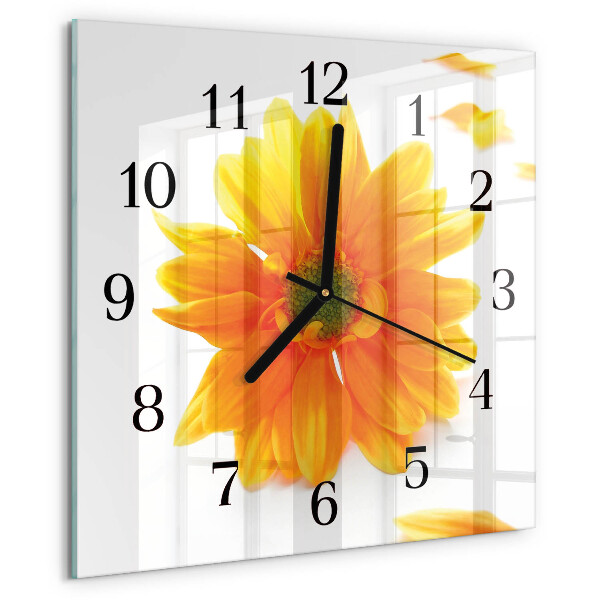 Wanduhr aus glas Blume