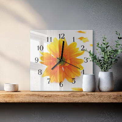 Wanduhr aus glas Blume