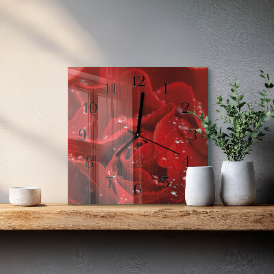 Wanduhr aus glas Rose