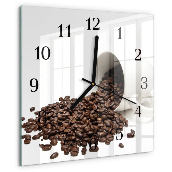 Wanduhr aus glas Tasse Kaffee