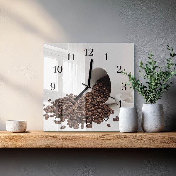 Wanduhr aus glas Tasse Kaffee