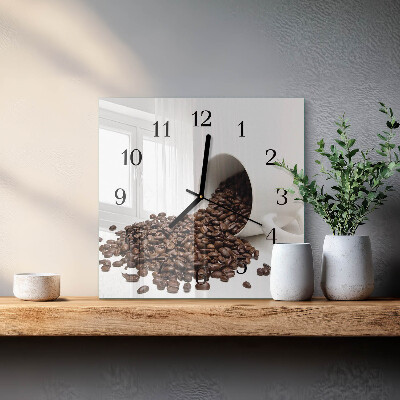 Wanduhr aus glas Tasse Kaffee