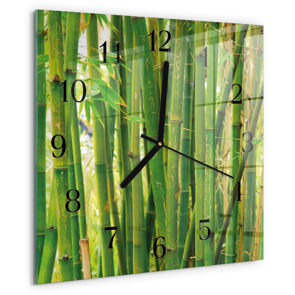 Wanduhr aus glas Bambuspflanze
