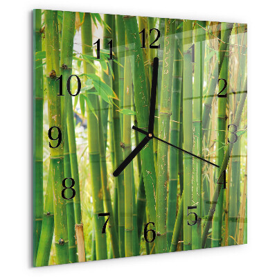 Wanduhr aus glas Bambuspflanze