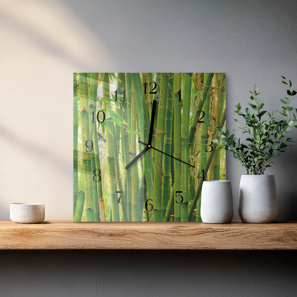 Wanduhr aus glas Bambuspflanze