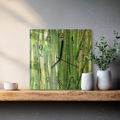 Wanduhr aus glas Bambuspflanze