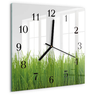 Wanduhr aus glas Blumenkunst
