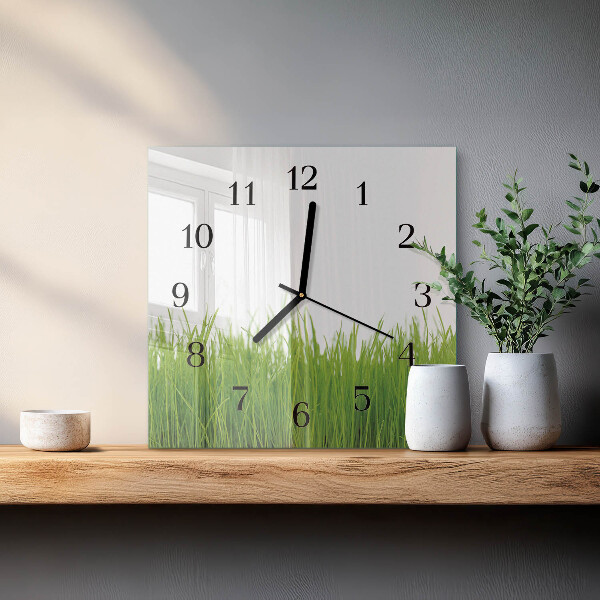 Wanduhr aus glas Blumenkunst