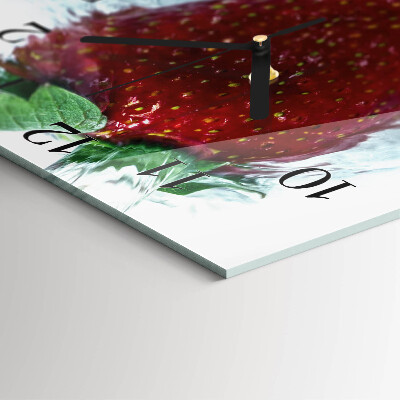 Wanduhr aus glas Erdbeere
