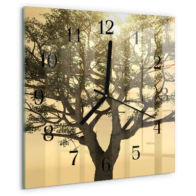 Wanduhr aus glas Baum