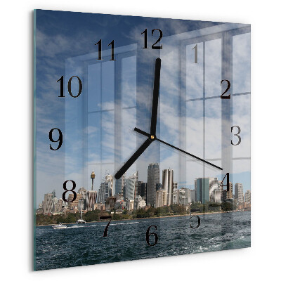 Wanduhr aus glas Stadt