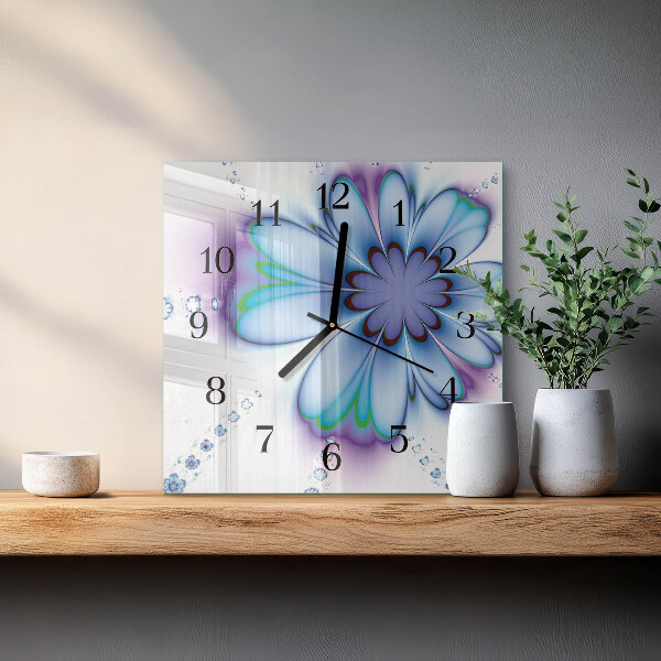 Wanduhr aus glas Blume