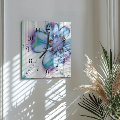 Wanduhr aus glas Blume