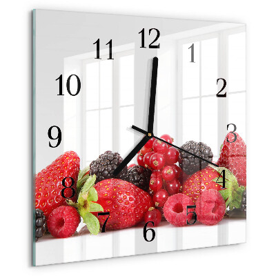 Wanduhr aus glas Obst