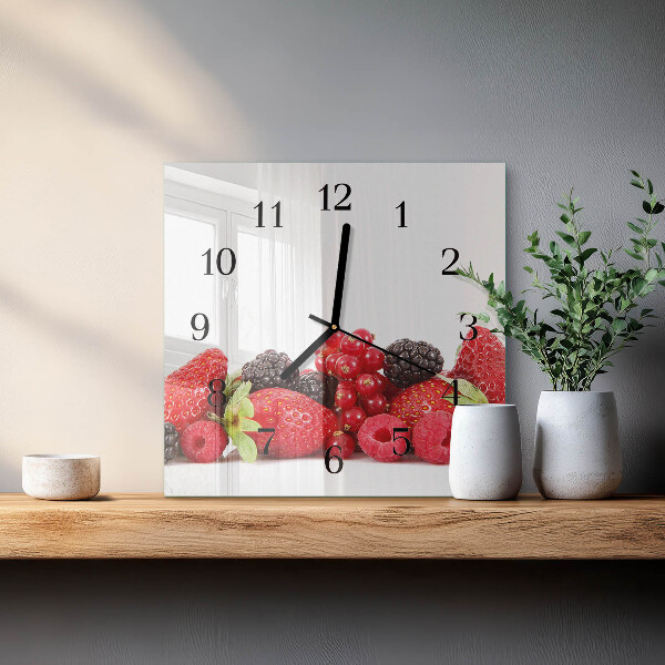 Wanduhr aus glas Obst