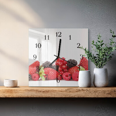 Wanduhr aus glas Obst