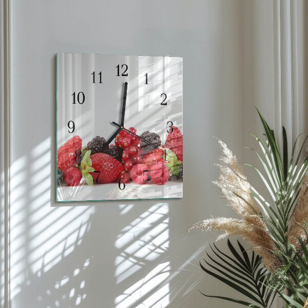 Wanduhr aus glas Obst