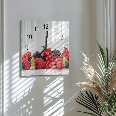 Wanduhr aus glas Obst