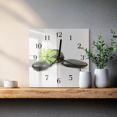 Wanduhr aus glas Steine