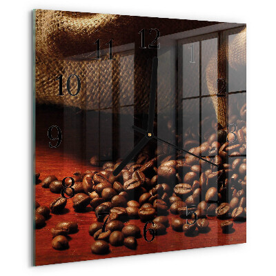Wanduhr aus glas Kaffeebohnen