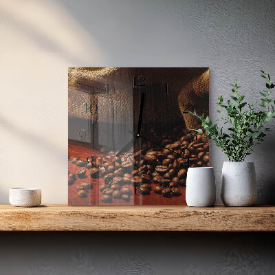 Wanduhr aus glas Kaffeebohnen