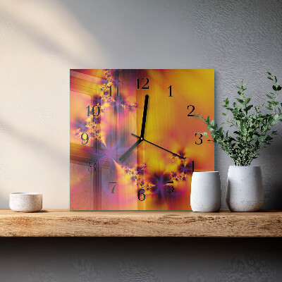Wanduhr aus glas Blumen
