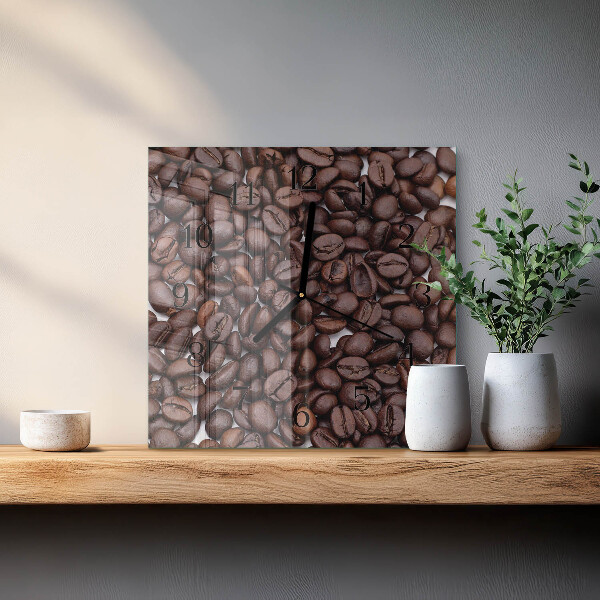 Wanduhr aus glas Kaffeebohnen