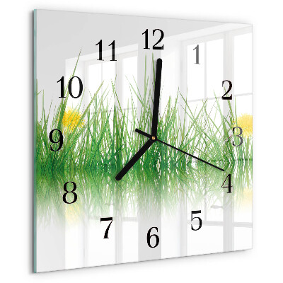 Wanduhr aus glas Gras