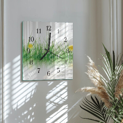 Wanduhr aus glas Gras