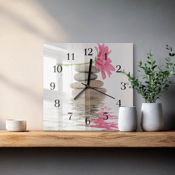 Wanduhr aus glas Steine
