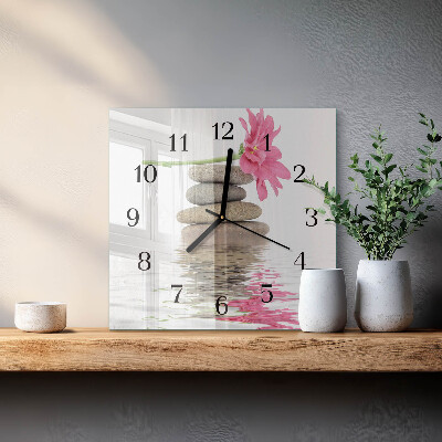 Wanduhr aus glas Steine