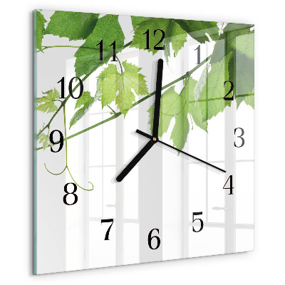 Wanduhr aus glas Blätter