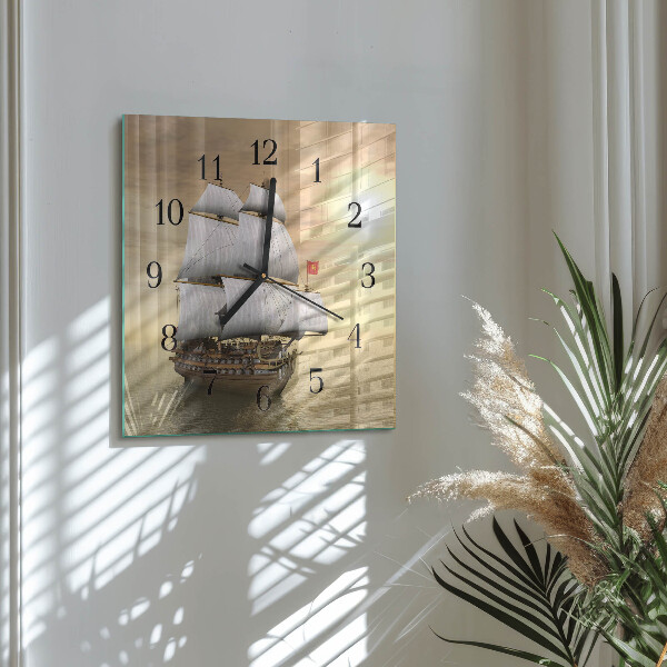 Wanduhr aus glas Schiff